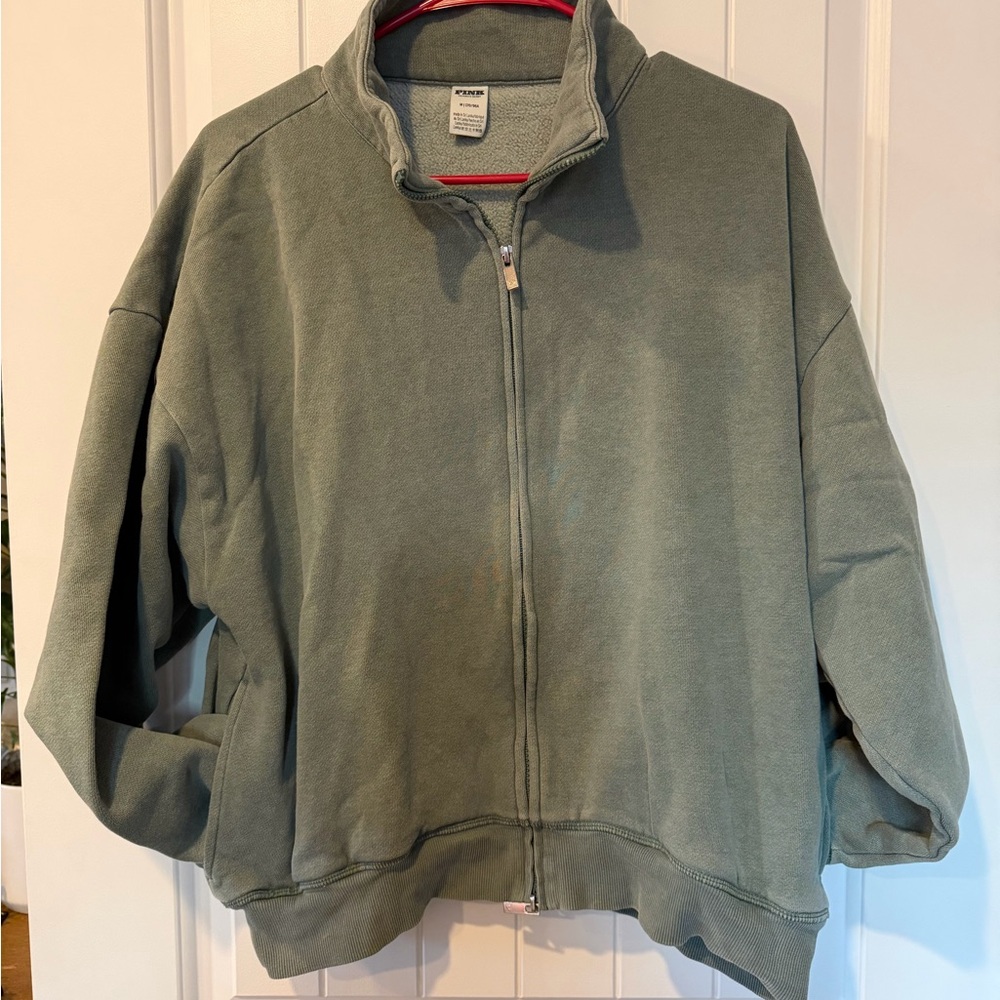 Green Zip-Up Jacket and pants. PINK set